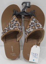 Time and Tru Women&#39;s Lifestyle Cushioned Sole Flip Flops Leopard Size 8 - $27.71