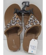 Time and Tru Women&#39;s Lifestyle Cushioned Sole Flip Flops Leopard Size 8 - $506.11 MXN