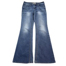 Iei Pants Womens 3 Blue Sophia Hipster Flare Mid Rise Medium Wash Denim ... - $29.68