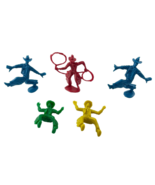 Vintage Cowboy Cake Decor 5 Plastic Figures Rodeo Roping Clowns - $14.49