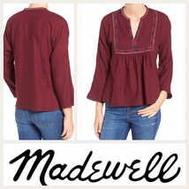Madewell Java embroidered bib blouse - £23.48 GBP