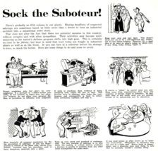 Poster WWII Sock The Saboteur Cartoons Uncle Sam Home Front - £14.14 GBP