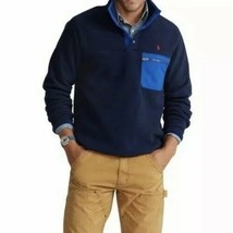 NWT Polo Ralph Lauren Men’s large Pullover 1/4 Button up Fleece top 7108... - $66.49
