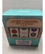 LIFVER Drink Coasters 6pk Absorbent Coaster Marble Style Ceramic 4in wit... - $151.64 MXN