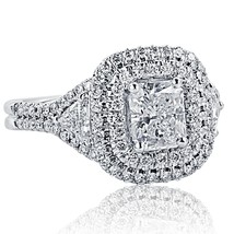 GIA Certified 2.19 Carat Radiant Cut Trillion Diamond Engagement Ring 18k Gold - £5,933.32 GBP