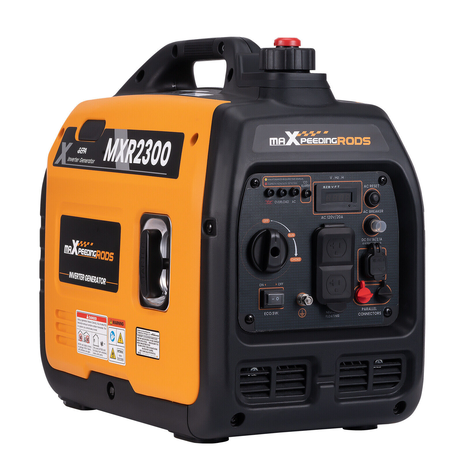 Gas Powered 2300 Watt Portable Inverter Generator Super Quiet 58 dB Home Backup