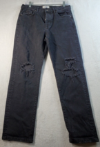 Free People Jeans Womens Size 28 Black Denim Cotton Pocket Distressed Belt Loops - £19.59 GBP