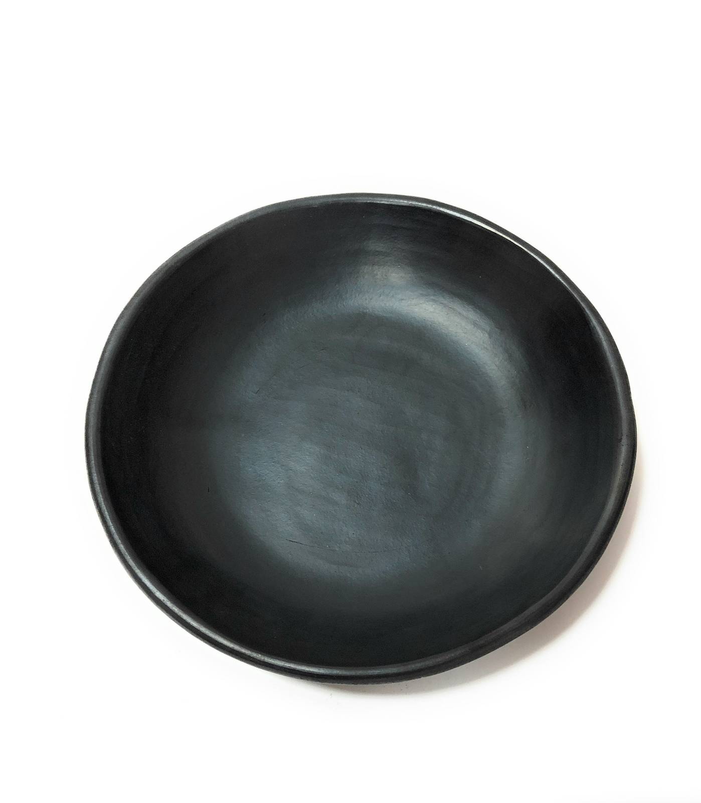 Dinner Round Serving Plate Black Clay 9.5" Black Clay Unglazed 100% Handcraft  M - $36.50