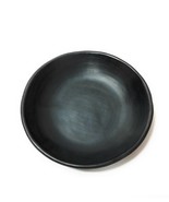 Dinner Round Serving Plate Black Clay 9.5&quot; Black Clay Unglazed 100% Hand... - £29.06 GBP