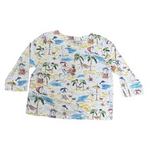 Hot Cotton by Marc Ware 100% Linen Shirt Beach Theme Boxy Size Medium Tr... - £22.65 GBP