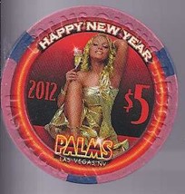 $5 Palms Hotel HAPPY NEW YEAR 2012 Las Vegas Casino Chip - £10.32 GBP