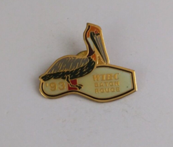 Vintage &#39;93 WIBC Baton Rouge Pelican With Bowling Pin Lapel Hat Pin - £5.72 GBP