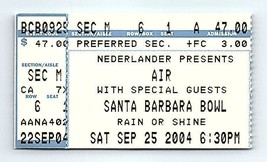 Billet De Concert Air 25 Septembre 2004 Santa Barbara Californie - £31.52 GBP