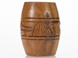 Small Carved Wood Container - Gently Curved Little Vase - £7.61 GBP