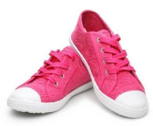Primary image for Girls Sneakers Canvas Lace Eyelet Capelli New York Pink Casual Comfort Shoes- 2