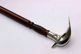 Nickle Brass Victoria Handle Wood Design Walking Stick Dolphin Walking Cane - £26.78 GBP