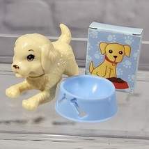 Barbie Pet Blonde Dog with Blue Food Bowl and Food Bag  - £9.31 GBP