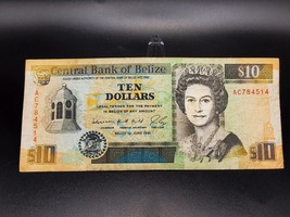 Belize Banknote 10 Dollars 1991 ~ P-54b CIRCULATED - £18.59 GBP