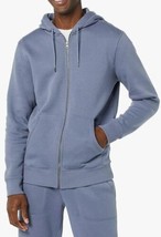 Goodthreads Men&#39;s Full-Zip Washed Fleece Hoodie- Slate Grey Large NWTs  - £14.77 GBP