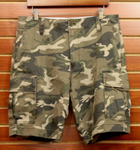 NEW Men&#39;s Camo Cargo Shorts 10 In Lived-In Straight Built-In Flex Flat Front 32 - £23.52 GBP