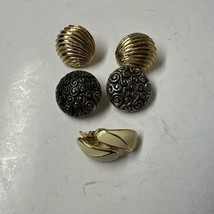 Vintage Signed (Napier, Trifari) Clip On Earrings - Lot of 3 - £29.88 GBP