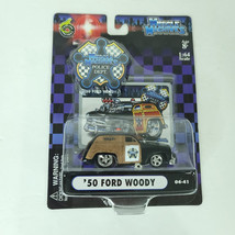 Muscle Machines &#39;50 Ford Woody Wagon Die Cast Brown Car 2004 Funline NEW - $18.80