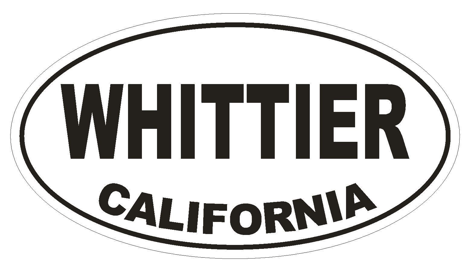 Whittier California Oval Bumper Sticker or Helmet Sticker D2837 Euro Oval - $1.39 - $75.00