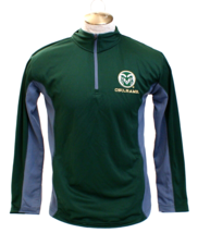 KA Knights Apparel Green &amp; Gray CSU Rams 1/4 Zip Long Sleeve Shirt Men&#39;s... - $74.24