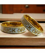 Fuck Off Band Ring, Custom Word Engraved Ring, Personalized Band Ring 4m... - $82.99 CAD
