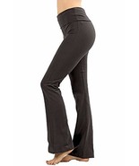 Zenana Premium Cotton FOLD Over Yoga Flare Pants,Black,X-Large - $30.12 CAD