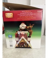 Christmas Holiday Living Animated LED Plush Santa 16in Chimney W/Rudolph - £29.60 GBP