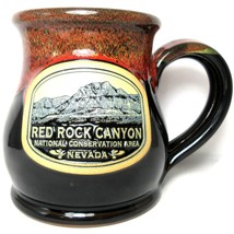 NEW Red Rock Canyon National Park John Deneen Pottery Coffee Mug Black/Brown/Red - £43.82 GBP