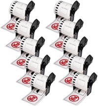 Betckey - Black/Red On White Continuous Labels Replace For Brother Dk-2251 - $90.99