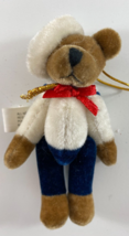Vintage 4 in Brown Teddy Bear Sailor Plush Christmas Ornament - £10.16 GBP