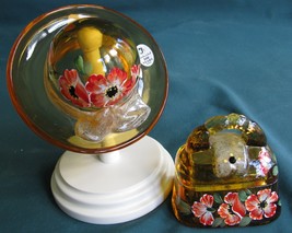 FENTON Limited Edition Autumn Gold Designer Purse &amp; Hat Hp Poppies  - $135.53 CAD