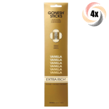 4x Packs Gonesh Extra Rich Incense Sticks Vanilla Scent | 20 Sticks Each - £9.49 GBP