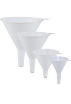 4 Pack of Round Kitchen Funnels for Filling Bottles, Jars &amp; Containers - £5.54 GBP