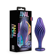 Anal Adventures Matrix Silicone Swirling Bling Plug Sapphire - $32.95