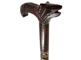 Dark brown walking stick, Rustic wooden cane, Sturdy lightweight walking... - £70.82 GBP