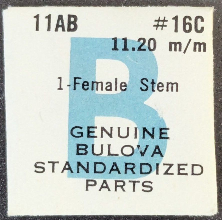 NOS NEW Genuine Bulova Cal. 11AB - 16C Female Winding Stem 11.20mm - Wat... - $9.89
