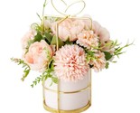 Fake Artificial Flowers In Vase Faux Peony Silk Hydrangea Flower Centerp... - $39.99