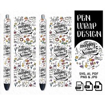Summer Pen Wrap SVG, Epoxy Pen Wraps, Pen Wrap Png, Pen Wrap SVG, Beach Pen Wrap - £2.36 GBP