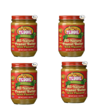 Teddie Smooth All Natural Peanut Butter with Flaxseed (Pack of 4) - £17.54 GBP