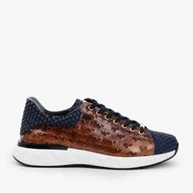 The Caesars Navy & Tan Leather Men Sneaker image 3