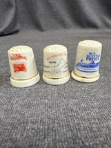 Lot 3 Thimbles Ceramic Souvenirs New England, New Hampshire, M/S Scotia ... - £10.84 GBP