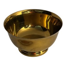 Vintage Baldwin Solid Brass Bowl – 6" Round Footed Bowl – Polished Gold Finish – - $536.15 MXN