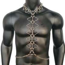 Rave Man Body Stainless Steel Chain Harness,Bold Industrial Rave Festiva... - $68.00