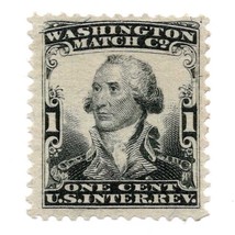 RO181b 1c Washington Match Co. U.S. Internal Revenue Stamp, 1869, Black,... - £107.53 GBP