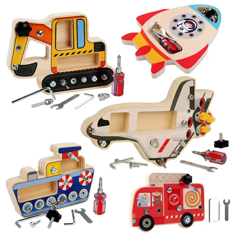 Montessori Screw Activities Sensory Toys Kids Pretend Play Tool Wooden Set Fine - £14.00 GBP+
