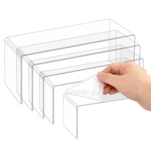 Thyores 5 Pcs Large Acrylic Risers, Clear Display Showcase Collectibles ... - £25.16 GBP
